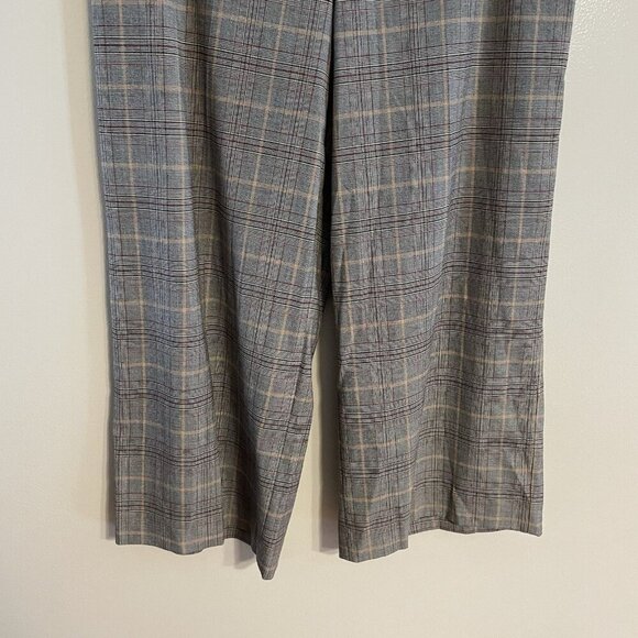 Express Women 12R Plaid Preppy Academia Wide Leg High Rise Cropped Culottes Pant - Picture 3 of 12